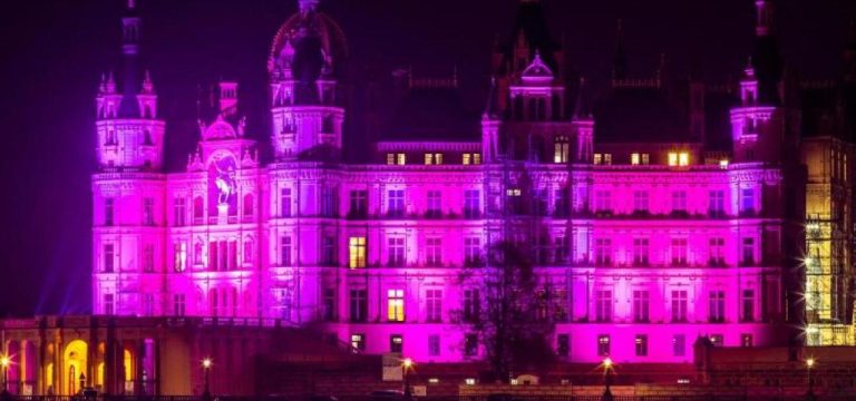 Schloss und Klinik in Schwerin: Welt-Frühgeborenentag